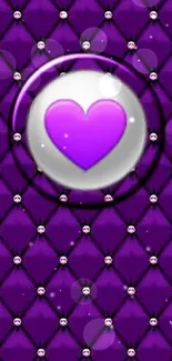 Purple heart diamond pattern wallpaper for mobile.