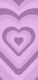 Purple concentric heart pattern mobile wallpaper.