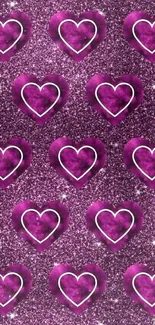 Purple heart glitter wallpaper with sparkle.