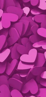 Vibrant purple hearts wallpaper for mobile devices.