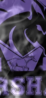 Purple horse and smoke themed mobile wallpaper.