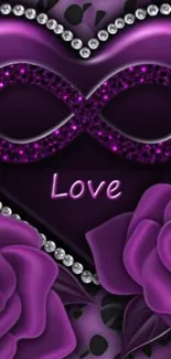 Purple infinity symbol with roses wallpaper