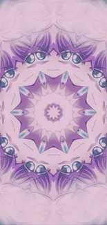 Purple kaleidoscope wallpaper with abstract and geometric patterns.