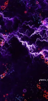 Electrifying purple lightning wallpaper for mobile devices.