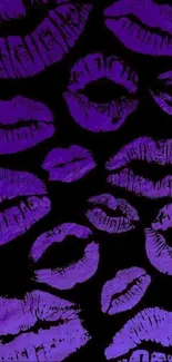 Vibrant purple lips against a black background, perfect for mobile.