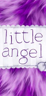 Purple wallpaper with 'Little Angel' text.