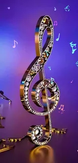 Purple Musical Instrument Font Live Wallpaper