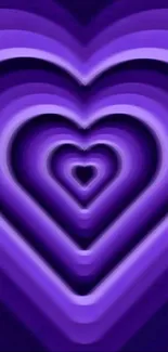 Purple heart illusion wallpaper with layered design.