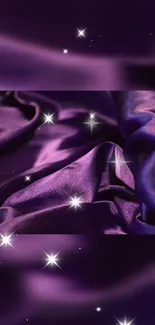 Purple silk mobile wallpaper with shimmering stars.