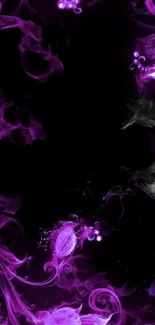 Purple smoke art on black background.