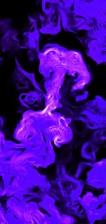 Vibrant purple smoke pattern on dark background for mobile wallpaper.