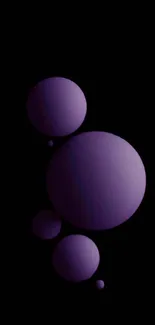 Purple spheres on a dark background creating a modern mobile wallpaper.