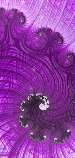 Purple spiral fractal art wallpaper with intricate patterns.