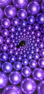 Purple spiral with spherical patterns mobile wallpaper.