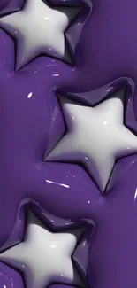 Purple wallpaper with glossy star designs.