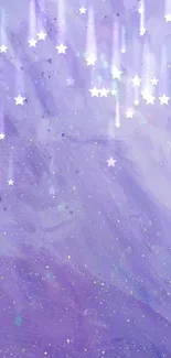 Purple wallpaper with starry night theme and celestial elements.