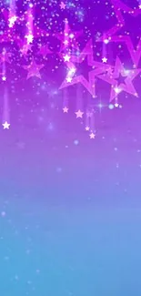 Purple starry sky wallpaper with twinkling stars.