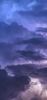 Dynamic purple storm clouds in a vibrant sky scene.