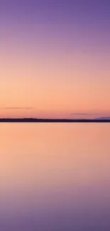 Purple sunset over calm waters wallpaper.