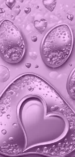 Purple heart textured wallpaper with paw design.