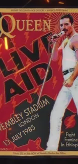 Queen 1985 Live Aid concert at Wembley poster.