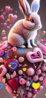 Rabbit Organism Pink Live Wallpaper