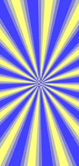 Vibrant blue and yellow starburst wallpaper pattern.