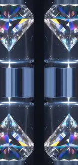 Dazzling crystalline reflections against a dark background.