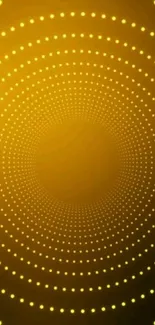 Golden dots forming concentric circles on a stylish phone wallpaper.