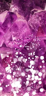 Vibrant purple crystal wallpaper with sparkling facets.