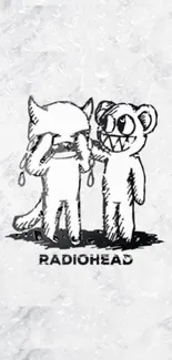 Radiohead cartoon characters on a white background.