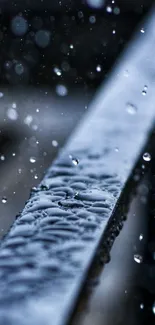 Dark metal surface with raindrops in abstract style.