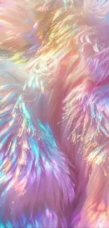 Vibrant rainbow-colored fur texture wallpaper for mobile devices.