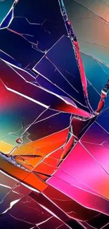 Shattered glass design with vibrant rainbow colors.