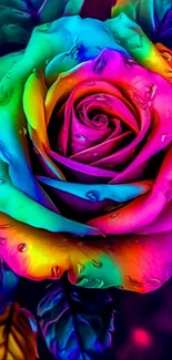 Rainbow Rose Flower Colorfulness Live Wallpaper