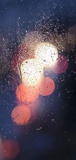 Raindrop bokeh wallpaper with colorful lights.