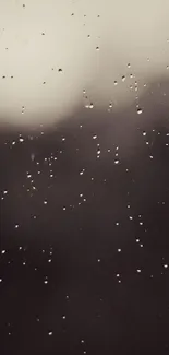 Raindrops on a glass pane creating a serene atmosphere.