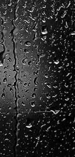 Black phone wallpaper with raindrop reflections.