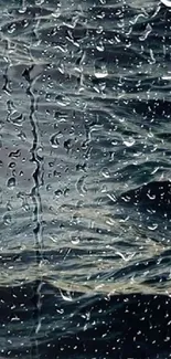 Raindrop pattern with swirling waves on a glass surface wallpaper.