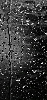 Raindrops on glass texture in black and white wallpaper.