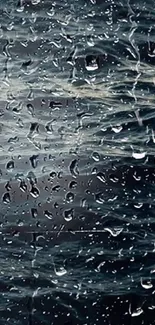 Abstract phone wallpaper with raindrops pattern in dark tones.