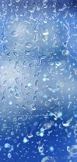 Blue mobile wallpaper with raindrop texture.