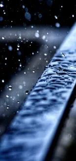 Close-up of rain drops on a dark surface abstract wallpaper.