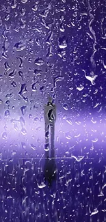 Purple mobile wallpaper with raindrops and serene aesthetic.