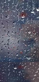 Rainy window wallpaper with water droplets effect.