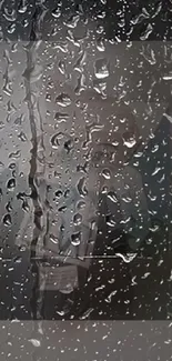 Raindrops on window creating a calming and serene mobile wallpaper.