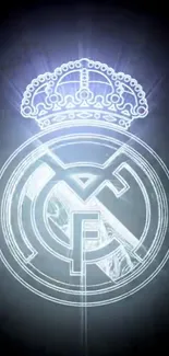 Real Madrid glowing emblem with crown