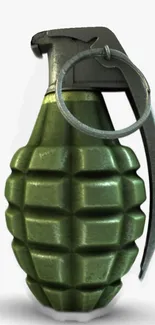 Green grenade on white background wallpaper.