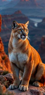 Realistic Looking Puma In The Mountains Live Wallpaper