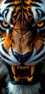 Realistic Tiger With Yellow Teeth Live Wallpaper